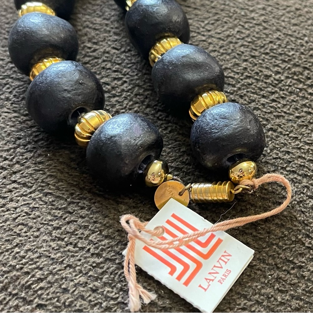 RARE VTG LANVIN PARIS STATEMENT BEAD NECKLACE - Picture 2 of 4